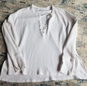 Aerie Wow Waffle Knit Long Sleeve Top Size M